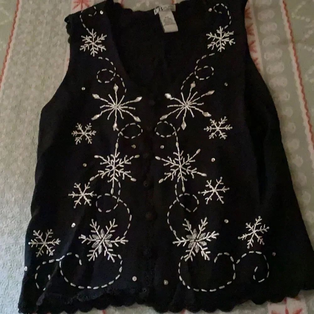 CB Career Black Bedazzled Vest sz. Petite small